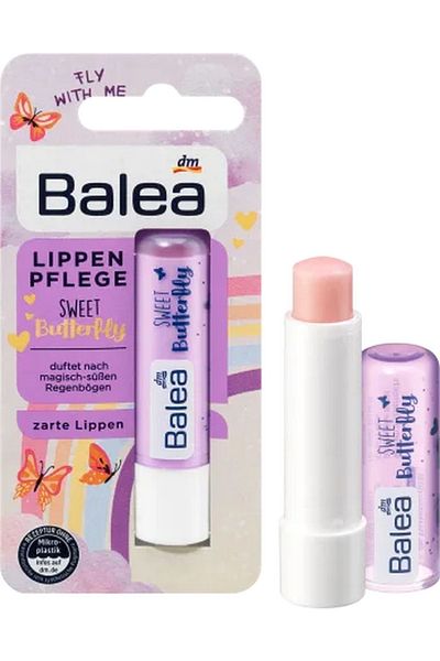 BALEA Vitamin Children's Lip Moisturizer - Sweet Butterfly Protective Balm - Imported German Brand