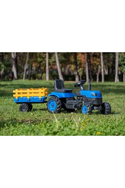 DeYiDo Römorklu Pedallı Çocuk Traktör Bahçe Ev Oyuncak Büyük Boy 50kg Taşıma ...
