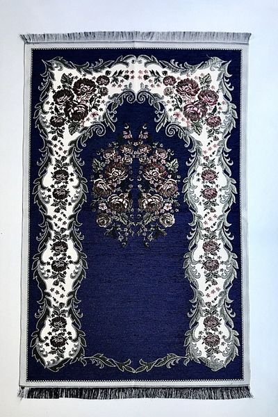 Kardelen velvet Dark Blue Rose Yasin and Pearl Prayer Beads Set