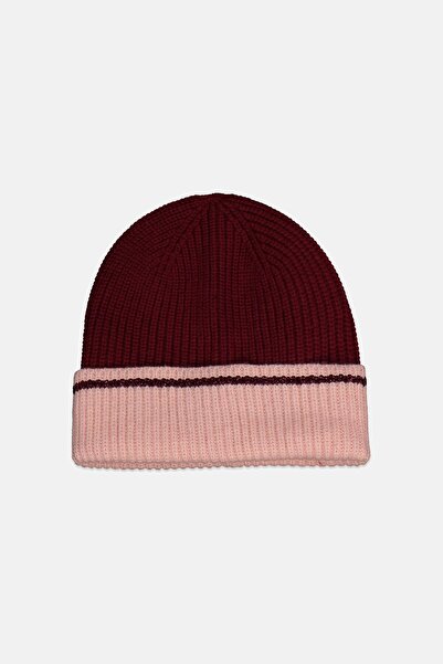 Tchibo قبعة نسائية محبوكة بألوان متعددة، كستنائي/وردي