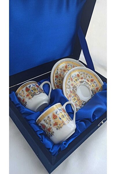 Nihal Süeda Kadife Kutulu Yeni Koleksiyon Ikili Porselen Fincan Takımı