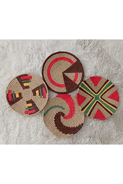 Joly El Yapımı Afrikan Tabak Etnik Hasır Tabak Seti Bohem Duvar Dekoru Afrika Tabak