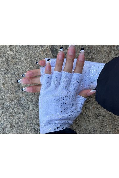 POSUSS Glossy Printed Women's Gloves - white PS3331