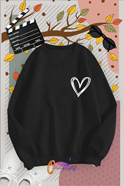 oneagılyazı طاقم الرقبة القلب المطبوعة البلوز