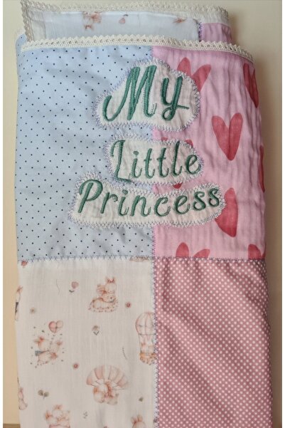 Leylace بطانية ماي ليتل برينسيس المرقعة للأطفال من الموسلين