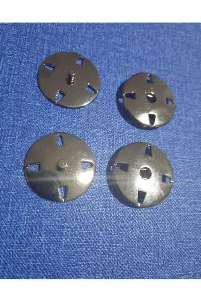 Beyna Çıt Çıt Elle Dikme Siyah Nikel Metal Düğme 2,5 Cm 1 Paket 5 Adet