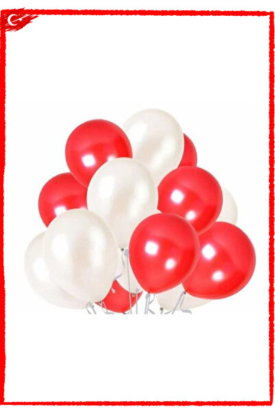 mypartyready Kırmızı Ve Beyaz Karışık Renk Lateks Balon 10 Adet 12" 23 Nisan ...