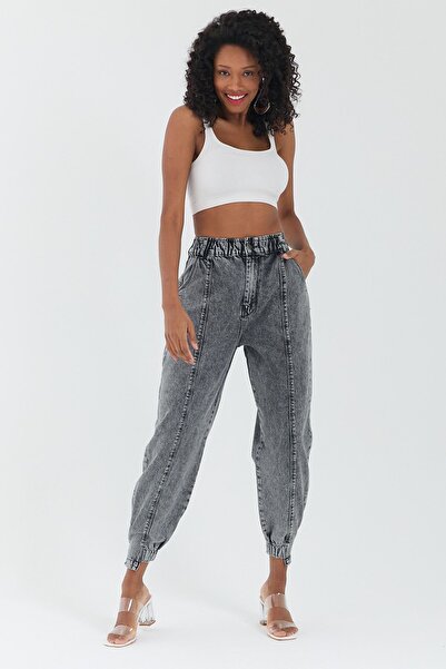 cracpot Bel Ve Paça Lastik Detaylı Slouchy Jeans 1095