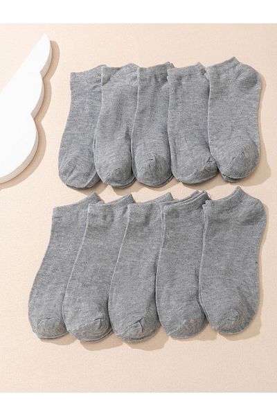 WORTHY SOCKS 8 Pieces Short Gray Booties Ankle Socks 8 Pairs