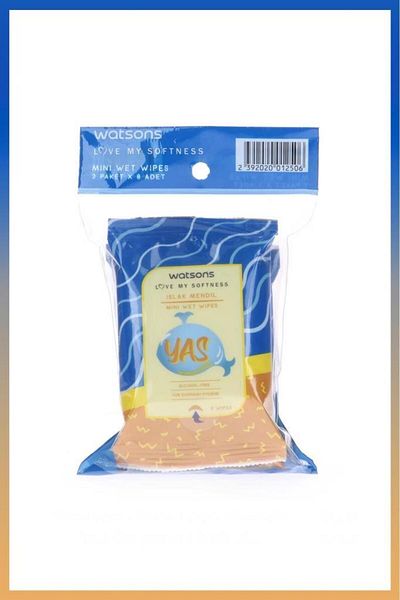Watsons Mini Wet Wipes Mourning Ocean Scented 3X8 Pieces