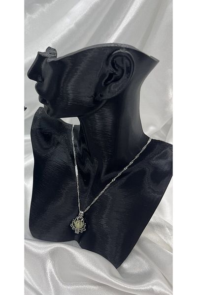 Yıldız Accessory Lotus Patterned Night Glow Necklace and Bracelet Set - 2 Pieces