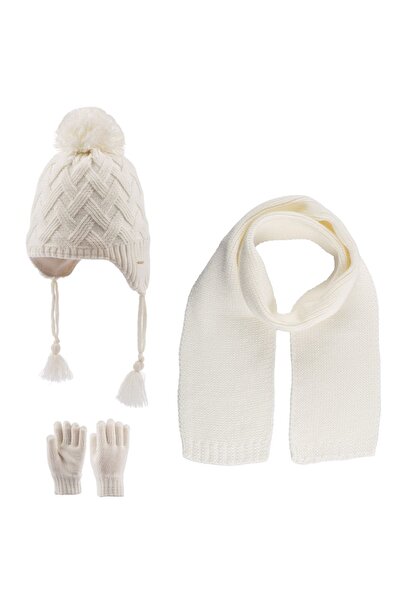 Kitti مجموعة من 3 قطع من قفازات وشاح للفتيات الصغيرات والأطفال بعمر 4-8 سنوات