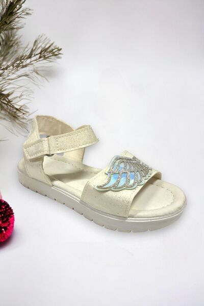 Ponchiq Λευκά φτερωτά κοριτσίστικα σανδάλια