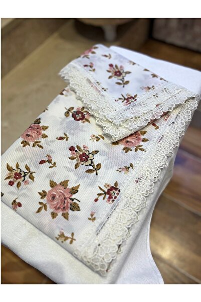 Esila Life 140x150 Raşel Leke Tutmaz Güpürlü Sofra Bezi Çıtıpıtı Pudra