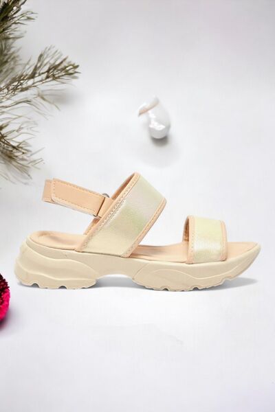 Ponchiq صندل بناتي بحزام مزدوج من إكرو