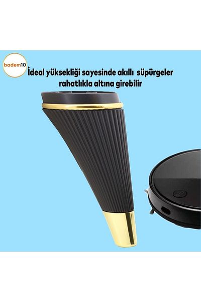 Badem10 Canapea de lux din fier - Unitate TV, consola si picior de canapea din aur negru de 19 cm
