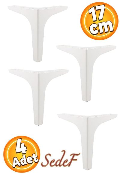 Badem10 4 Bucuri Mobilier De Lux Covoraș Alb Canapea - 17 Cm Unitate TV Consolă Picior Fotoliu