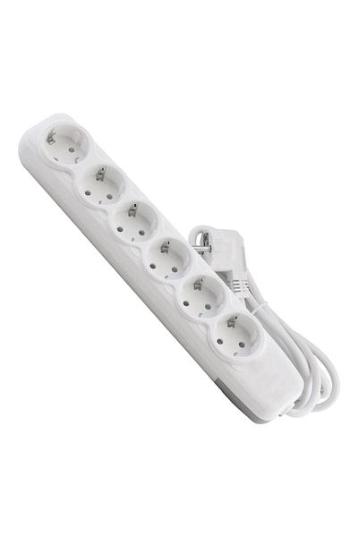 Badem10 6-piece Group Socket - 2 Meter Grounded Plug Coupler Socket, Switch-free and Multiple Extension Cable