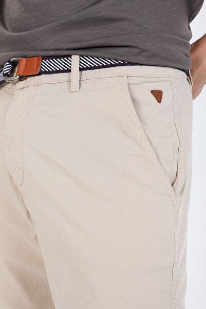 Wise Erkek Taş Diz Altı Likralı Bermuda Kemer Hediyelii Kapri Uzun Şort