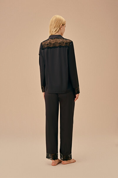 SUWEN Pansy Lace Maskülen Pijama Takımı