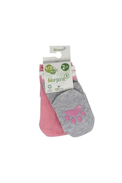 Biorganic Paw 2-Piece Non-Slip Baby Socks 68393