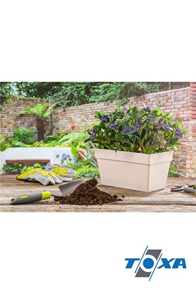 ToXA 10.8 Litre Kahve Yalı Balkon Saksı Drenajlı Izgaralı Plastik Bahçe Veranda Saksısı