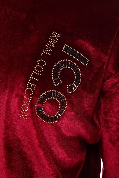 İkmal Ico Stoned Claret Red Crew Neck Σετ