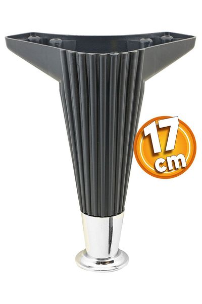 Badem10 Wetra Line Luxury Furniture Sofa Tv Unit Console Seat Leg 17 cm Anthracite Chrome Base Legs