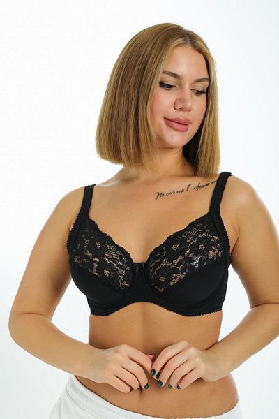 Malika Μαύρο Δαντέλα - Γυναικείο σουτιέν Minimizer and Gathering 4676002 -καμίλια