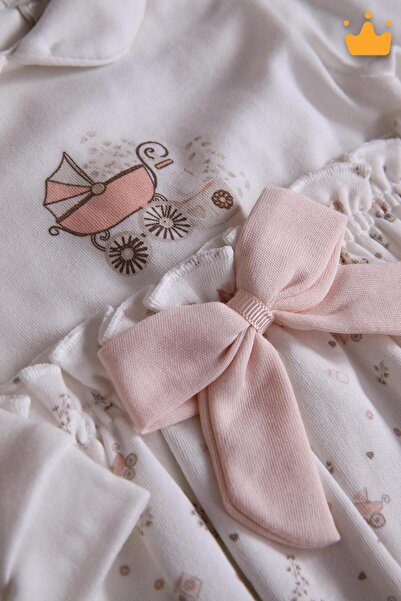 Babyhola Babydola Baby Girl Jumpsuit with Booties, Newborn Hospital Release, Baby Gift 15157