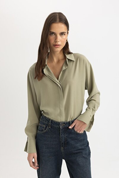 DeFacto Cămașă cu mânecă lungă Loose Fit B0752AX24SP