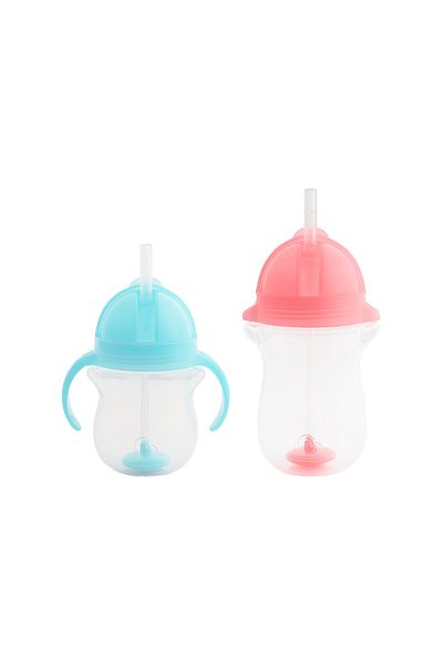 Munchkin Blue and Pink Click Lock Spout Cup - 6 Months+ 207 ml / 12 Months+ 296 ml