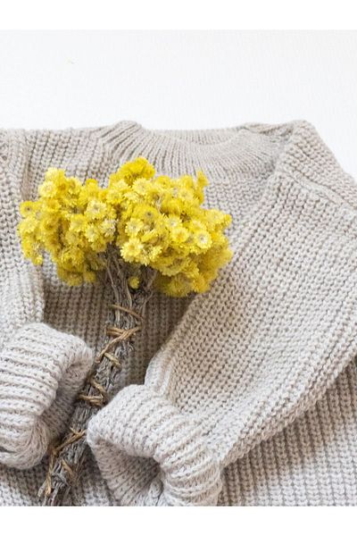 Daisy Dolly New Season Children's Selanik Knitted Sweater Stone