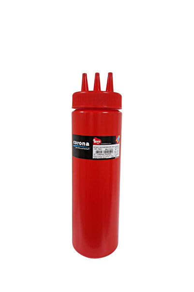 Corona Professional Ketchup & Mayonnaise Bottle 3 Holes B.700 ml Red Bo2050