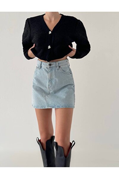 My Blog Měkký cardigan s knoflíky v černém stříbrném provedení-4425