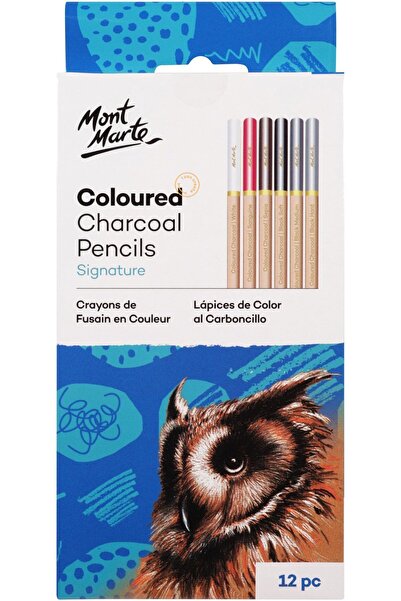 Mont Marte MM Renkli Kömür Kalemleri 12'li Signature