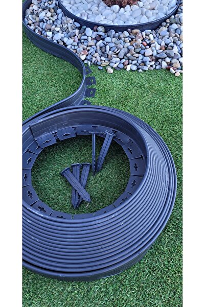garden Moda Çim Ayırıcı 10 M Siyah Çim Sınırlayıcı Taş Toprak Ayıracı Çim Ayr...