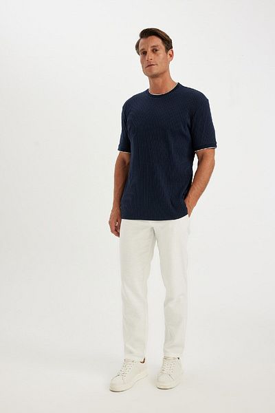 DeFacto Relax Fit Relaxed Cut Straight Leg Cotton Summer Fabric Trousers D4251Ax24Sm