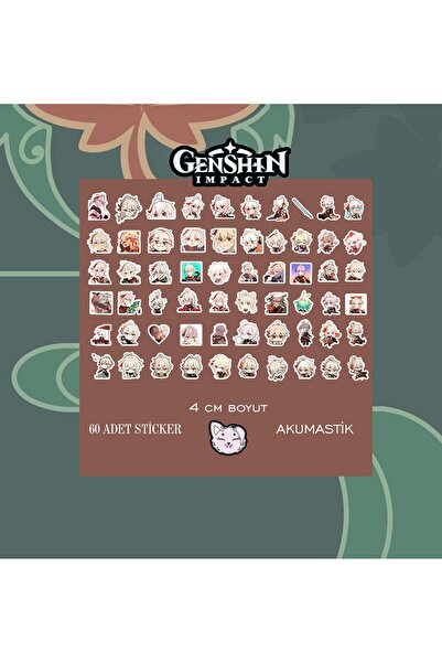 Akumastik Genshin Impact - Kazuha Sticker Seti 60 Adet - Anime Sticker - Parl...