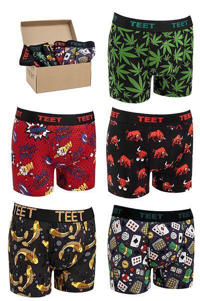 TEET Ανδρικό Boxer Premium Σετ 5 δώρων από βαμβακερό λύκρα