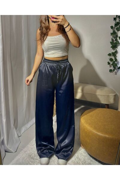 eBaa fashıon BELİ LASTİKLİ SATEN PANTOLON