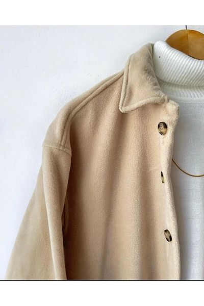 tynemode Ανδρικό μπουφάν χοντρό φλις oversize - με κουμπιά