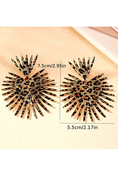 Obenim store Leopar Desenli, Dikenli Kalp Tasarımı, Asılı Küpe, Retro Tarzı, Kadın Kulak Süsleri, Kadın Küpesi