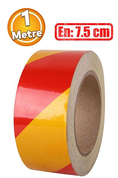 Badem10 7.5 Cm Highlighter Reflective Adhesive Yellow Red Strip Tape - Enicase Tape