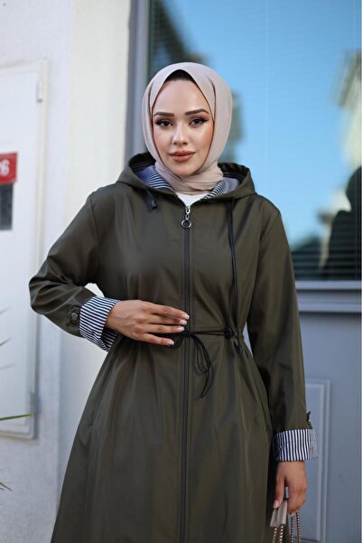 HARMAN BUTİK KADIN FERMUARLI KISA BONDİT TRENÇKOT