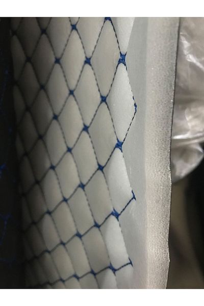 KONFORUM Black and White Leather Quilted Automotive Upholstered