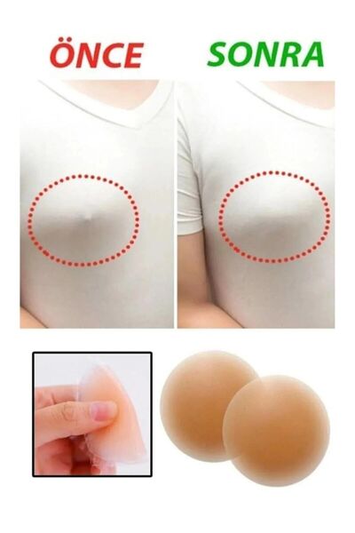Toptanhane Silikon Göğüs Ucu Kapatıcı Gizleyici Ten Rengi Bant Aparat Nipple Pad