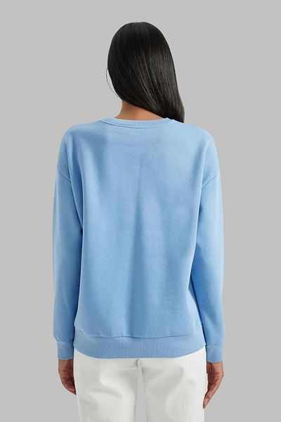 Nyda Collections Hanorac oversize din bumbac cu imprimeu Love Queen - mânecă lungă, decolteu, fără glugă