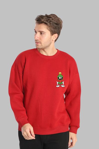 Nyda Collections Унисекс суитшърт без качулка с щампа Marvin