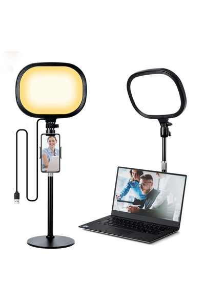 Asfal 1455 Lux, Telefon Tutuculu Tripod, Masaüstü Açısı Ayarlanabilir Metal, Canlı Yayın ve Stüdyo Işığı